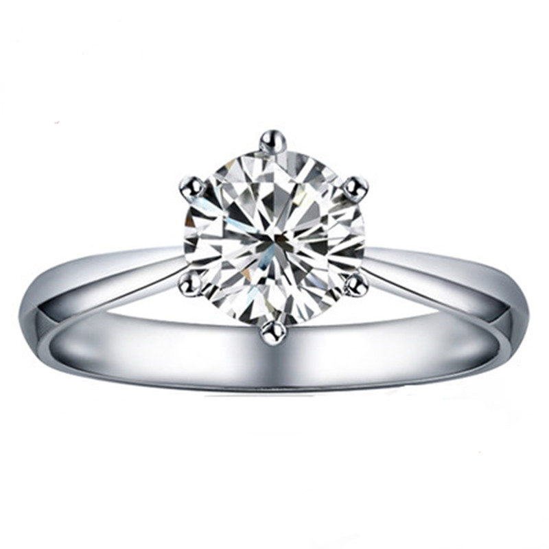 莫桑石六爪钻戒